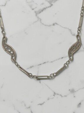 Vintage Filigree Silver-Tone Necklace
